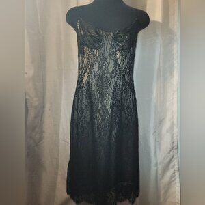 ANGEL SANCHEZ sequenced spaghetti strap cocktail dress